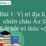 Châu Âu Nằm Ở Vị Trí